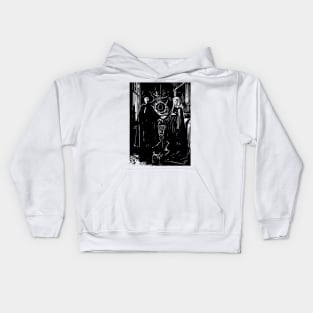 Van Eyck | Arnolfini Portrait | Line art Kids Hoodie